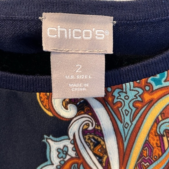 Chicos Paisley Tank Top. Size 2=12/14 - Picture 2 of 5